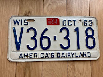 1963/1964 Wisconsin License Plate