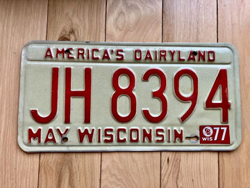 1977 Wisconsin License Plate