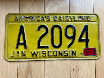 1972 Wisconsin License Plate