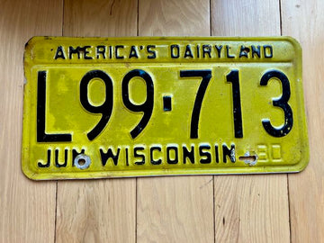1980 Wisconsin License Plate