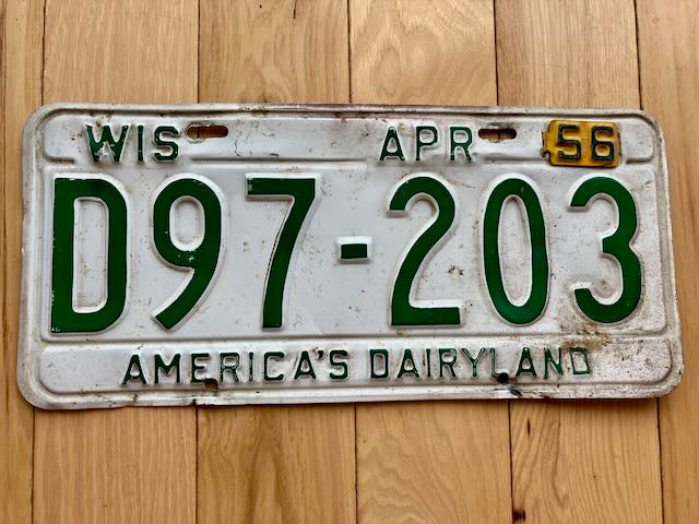 1956 Wisconsin License Plate