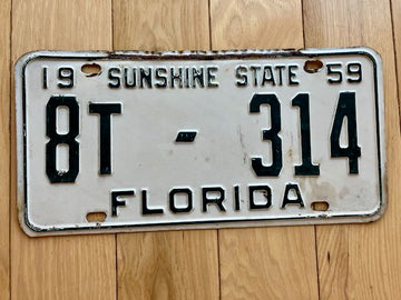1959 Florida Volusia County License Plate