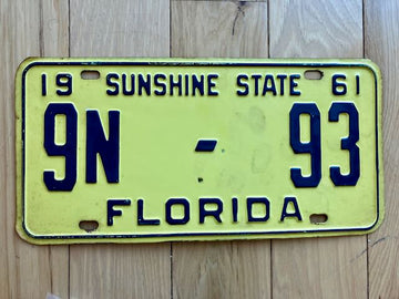 1961 Florida License Plate