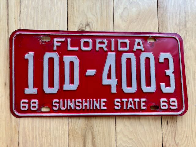 1968 Florida License Plate