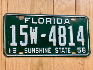 1958 Florida License Plate