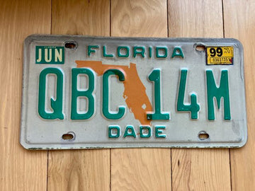 1999 Florida Dade County License Plate