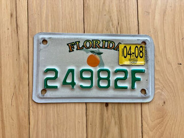 2008 Florida Motorcycle License Plate