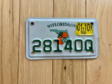 2010 Florida Motorcycle License Plate