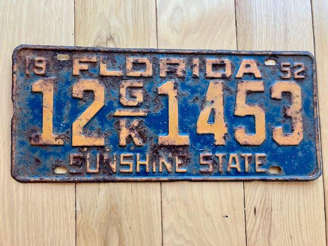 1952 Florida License Plate