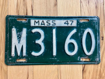 1947 Massachusetts License Plate