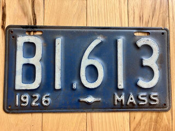 1926 Massachusetts License Plate