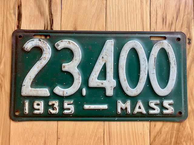 1935 Massachusetts License Plate