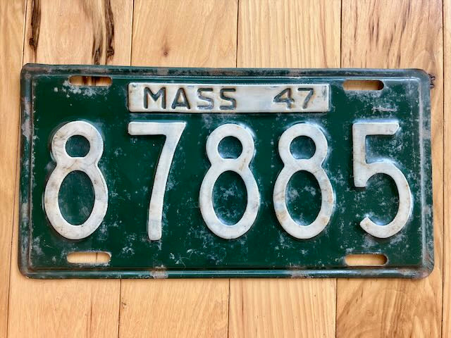 1947 Massachusetts License Plate