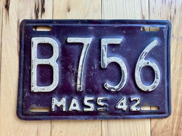 1942 Massachusetts License Plate