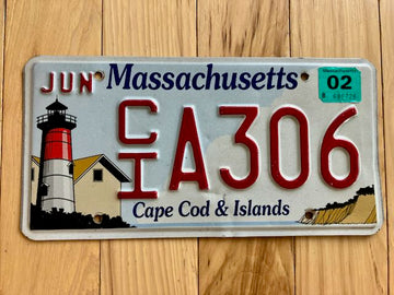 2002 Massachusetts Cape Cod & Islands License Plate