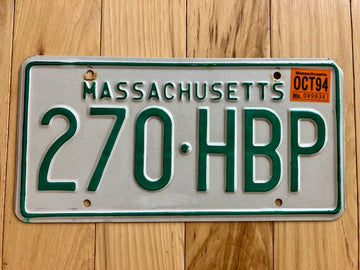1994 Massachusetts License Plate