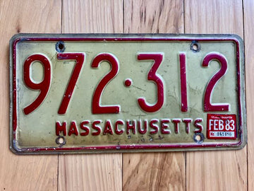 1983 Massachusetts License Plate
