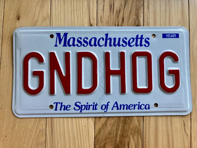 Massachusetts Vanity License Plate - Groundhog