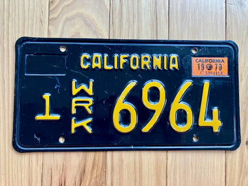 1970 California Wrecker License Plate
