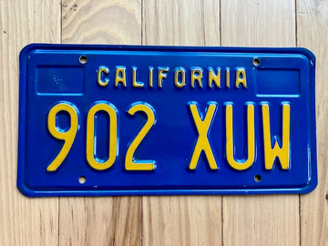Older Blue California License Plate