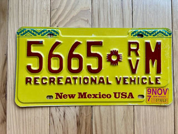 1997 New Mexico Recreational Vehicle License Plate