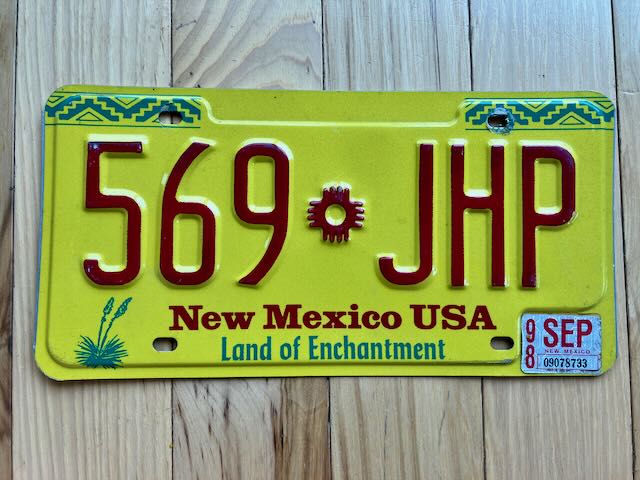 1998 New Mexico License Plate