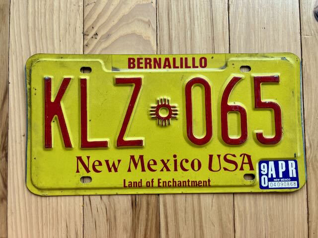1990 New Mexico Bernalillo County License Plate