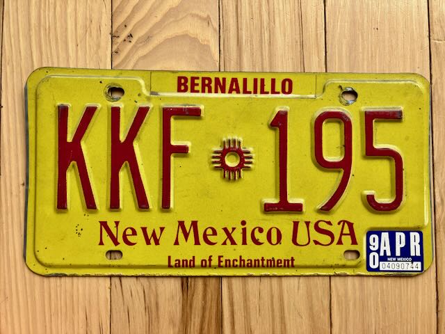1990 New Mexico Bernalillo County License Plate