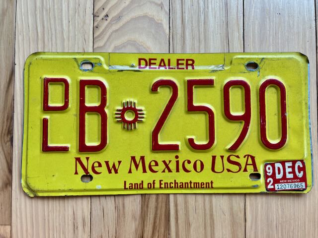 1992 New Mexico Dealer License Plate