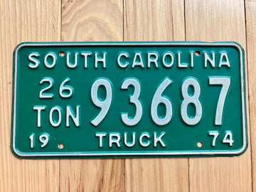 1974 South Carolina 26 Ton Truck License Plate