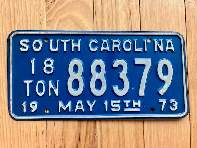 1973 South Carolina 18 Ton License Plate