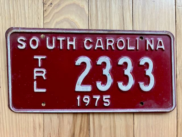 1975 South Carolina Trailer License Plate