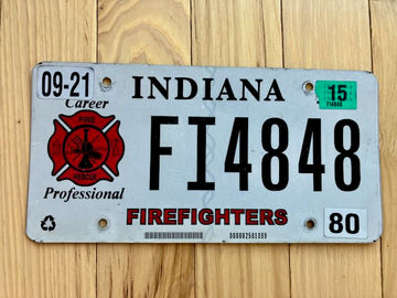 Indiana Firefighter License Plate