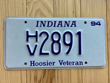 1994 Indiana Hoosier Veteran License Plate