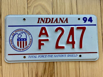 1994 Indiana US Reserve Forces License Plate