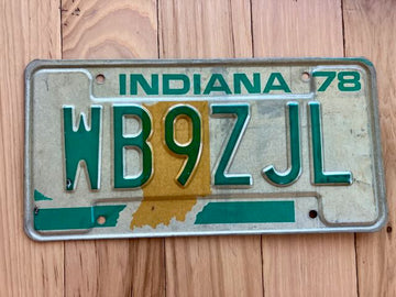 1978 Indiana Amateur Radio Operator License Plate