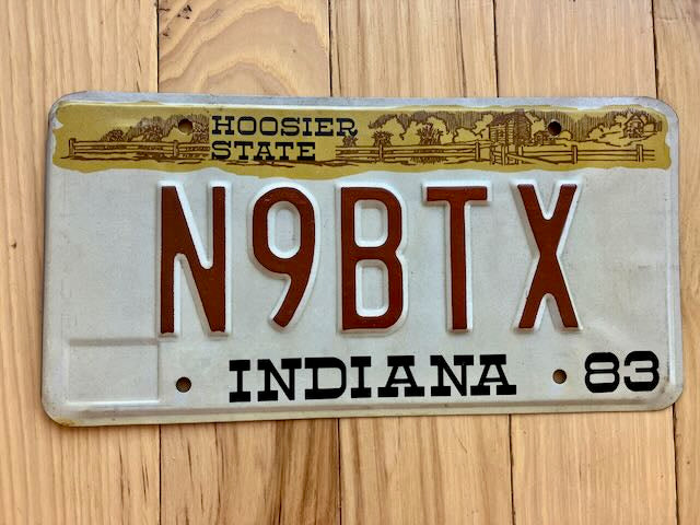 1983 Indiana Amateur Radio Operator License Plate