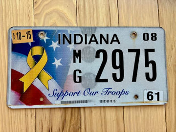 Indiana Support Our Troops License Plate