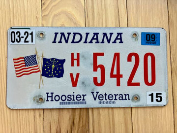 Indiana Hoosier Veteran License Plate