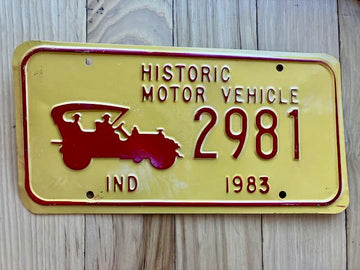 1983 Indiana Historic License Plate