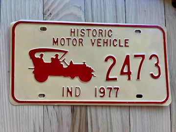 1977 Indiana Historic License Plate