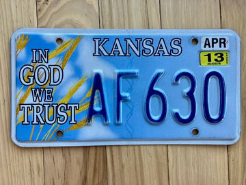 2013 Kansas In God We Trust License Plate