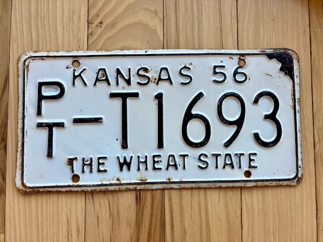 1956 Kansas Pickup Truck License Plate