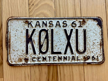 1961 Kansas Amateur Radio Operator License Plate