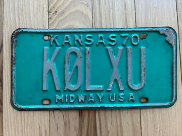 1970 Kansas Amateur Radio Operator License Plate