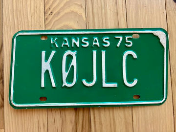 1975 Kansas Amateur Radio Operator License Plate