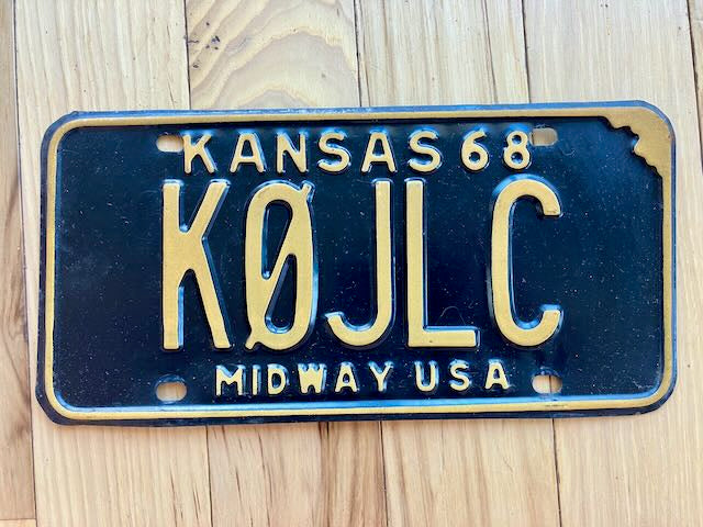 1968 Kansas Amateur Radio Operator License Plate