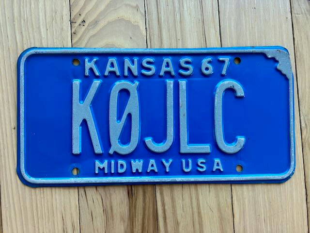 1967 Kansas Amateur Radio Operator License Plate