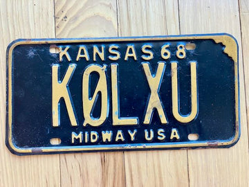 1968 Kansas Amateur Radio Operator License Plate