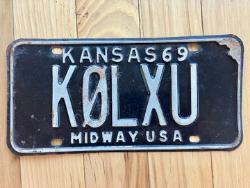 1969 Kansas Amateur Radio Operator License Plate